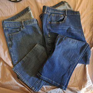 2 - Pairs Women's Old Navy Size 18L & 20 Bundle Lot Jeans Curvy Boot Cut VGUC